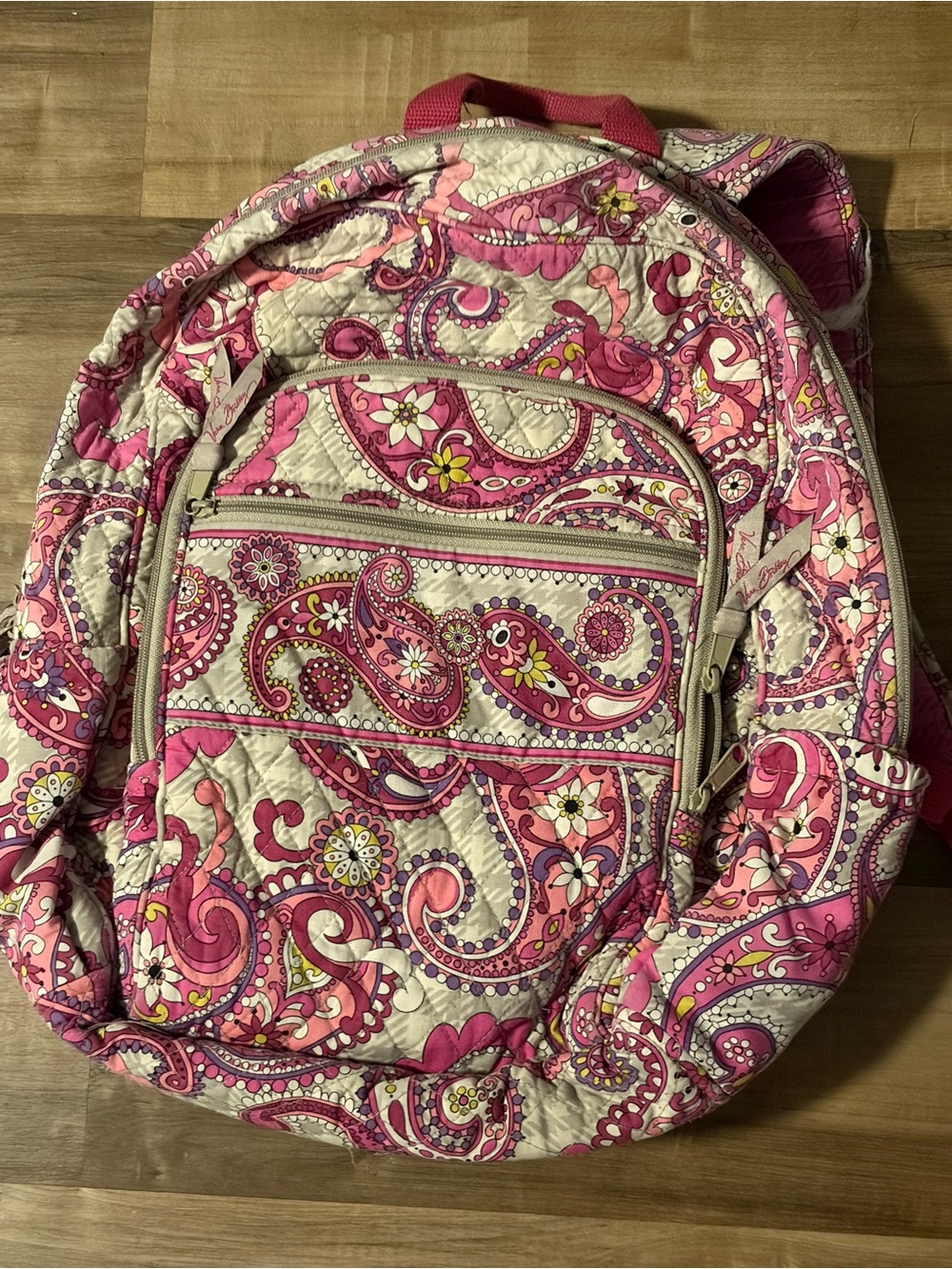 Vera Bradley Pink Paisley Quilted Backpack